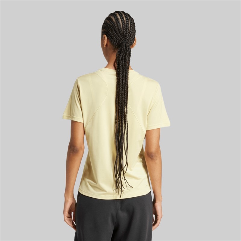 adidas Womens Designed For Training T-Shirt Powder Yellow - Image 2