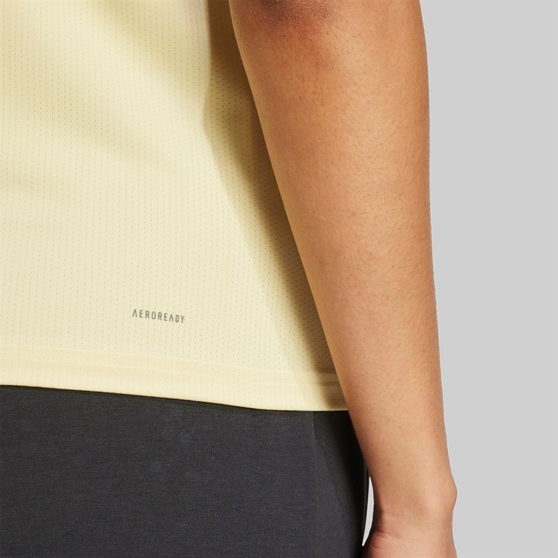adidas Womens Designed For Training T-Shirt Powder Yellow - Image 4