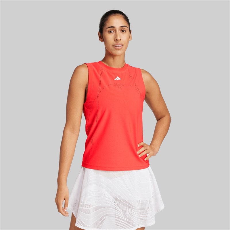 adidas Womens Match Pro Climacool Tennis Tank Top Semi Lucid Red - Image 1