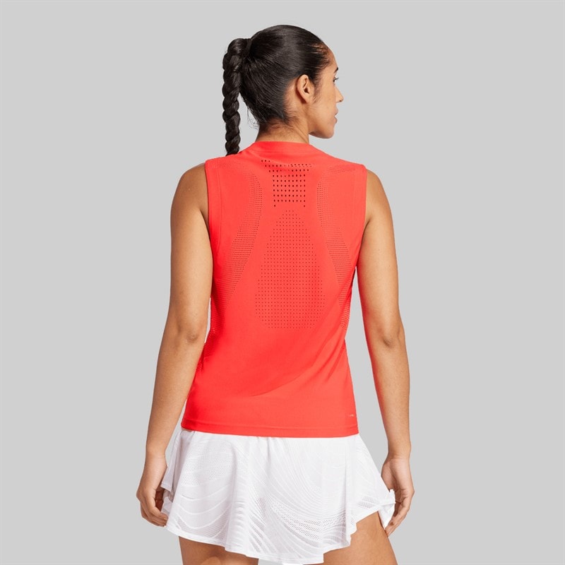 adidas Womens Match Pro Climacool Tennis Tank Top Semi Lucid Red - Image 2