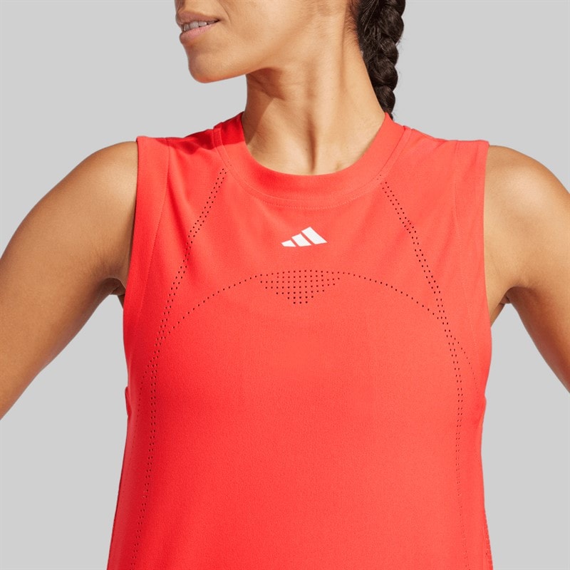 adidas Womens Match Pro Climacool Tennis Tank Top Semi Lucid Red - Image 3