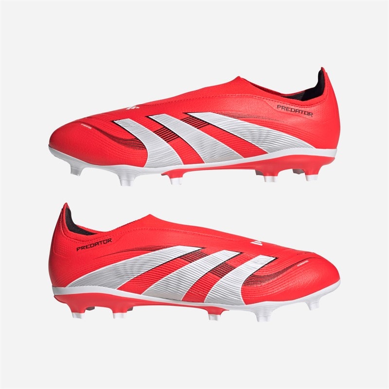 adidas Mens Predator League Laceless FG/MG Firm/Multi Ground Football Boots Lucid Red/Cloud White/Core Black