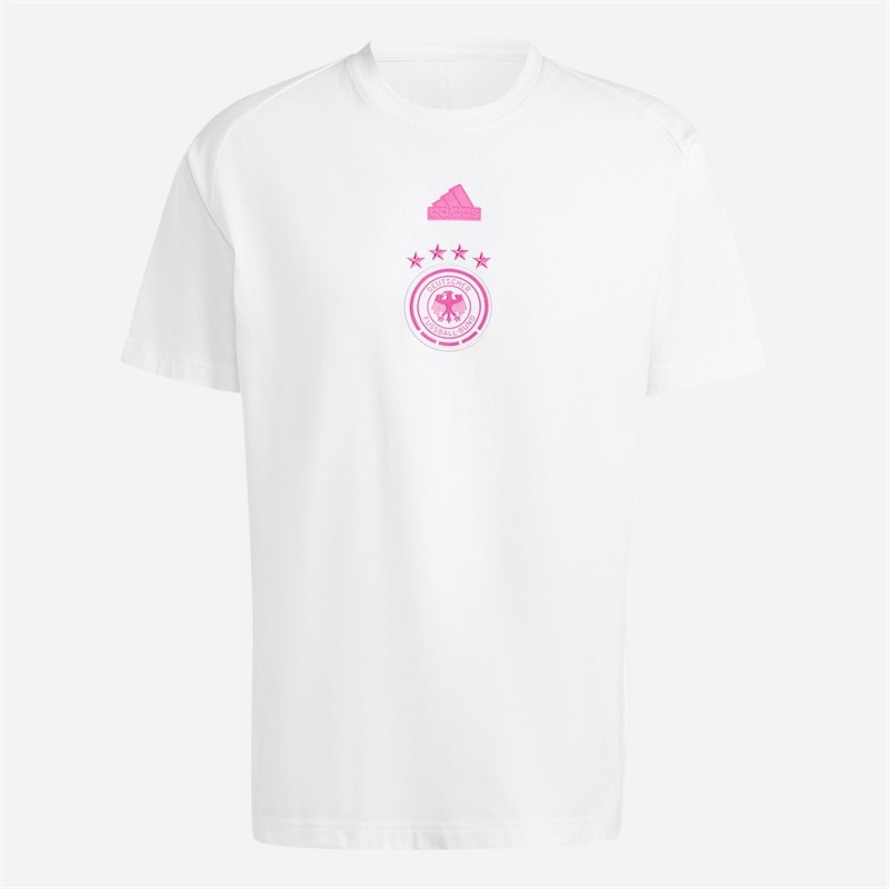 adidas Mens DFB Germany 24 Travel T-Shirt White - Image 1