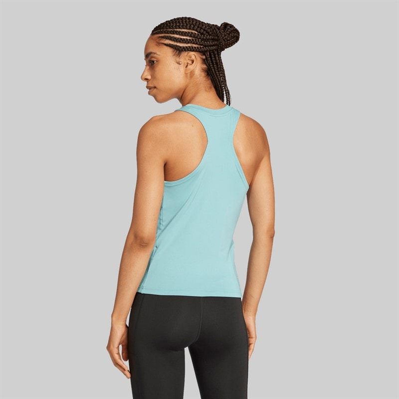 adidas Womens AEROREADY Train Essentials 3-Stripes Tank Top Mint Tone/White - Image 2