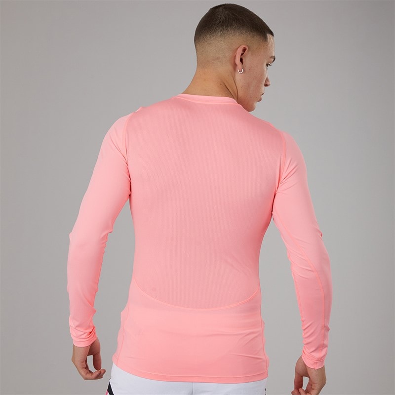 adidas Mens Tech Fit Long Sleeve T-Shirt Pink Spark - Image 2
