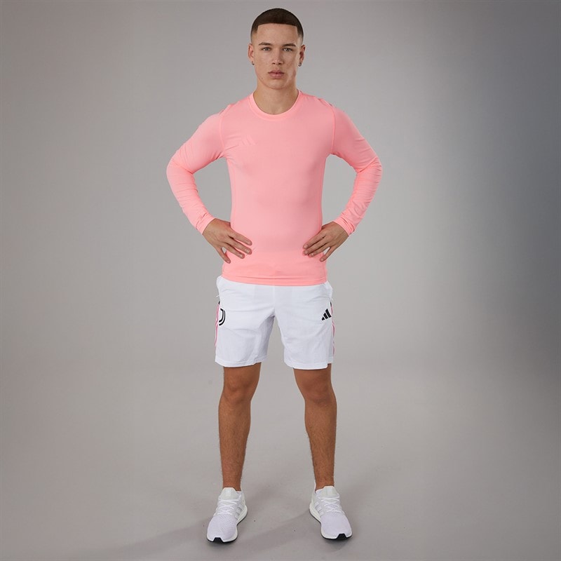 adidas Mens Tech Fit Long Sleeve T-Shirt Pink Spark - Image 4