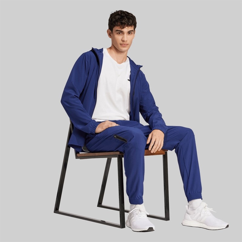 adidas Mens Woven Track Pants Dark Blue - Image 3