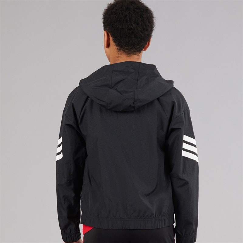 adidas Junior Boys Future Icons 3-Stripes Woven Track Jacket Black/White - Image 2