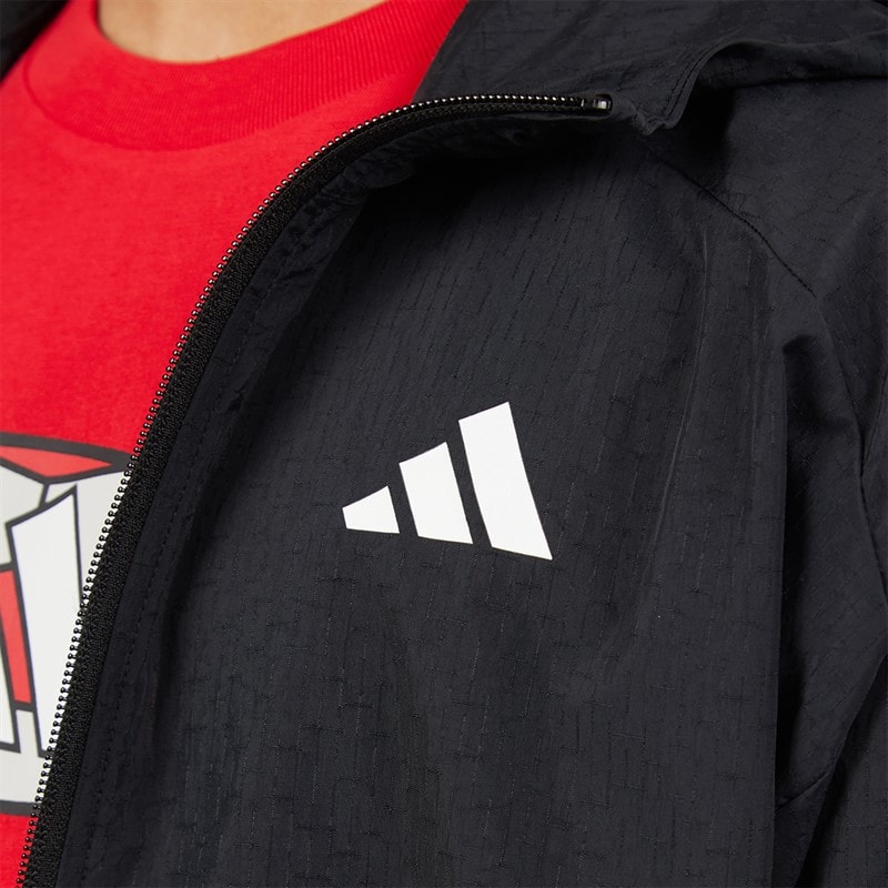 adidas Junior Boys Future Icons 3-Stripes Woven Track Jacket Black/White - Image 3