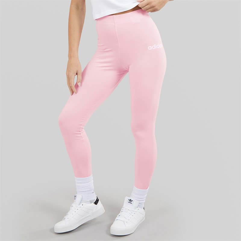 adidas Womens Essentials Linear Leggings Clear Pink/White - Image 1
