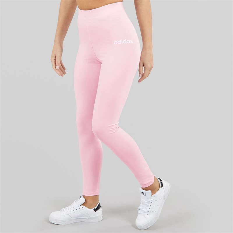 adidas Womens Essentials Linear Leggings Clear Pink/White - Image 3