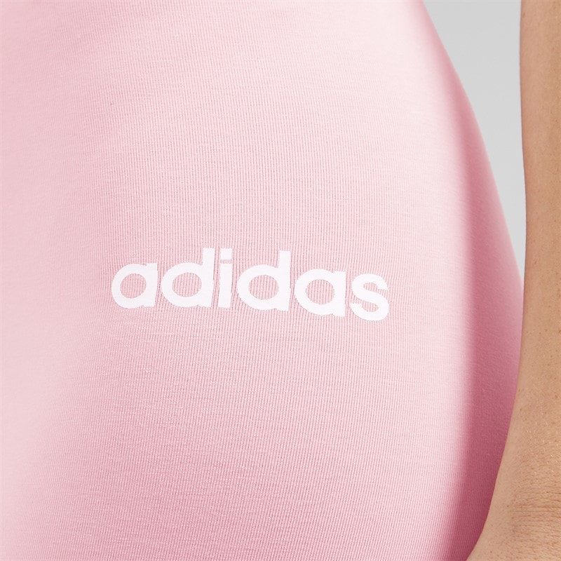 adidas Womens Essentials Linear Leggings Clear Pink/White - Image 5
