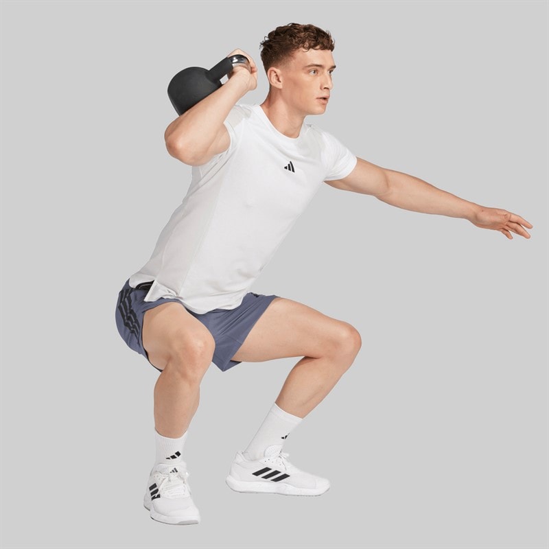 adidas Mens Primelift 3 Stripes Shorts Onix - Image 5