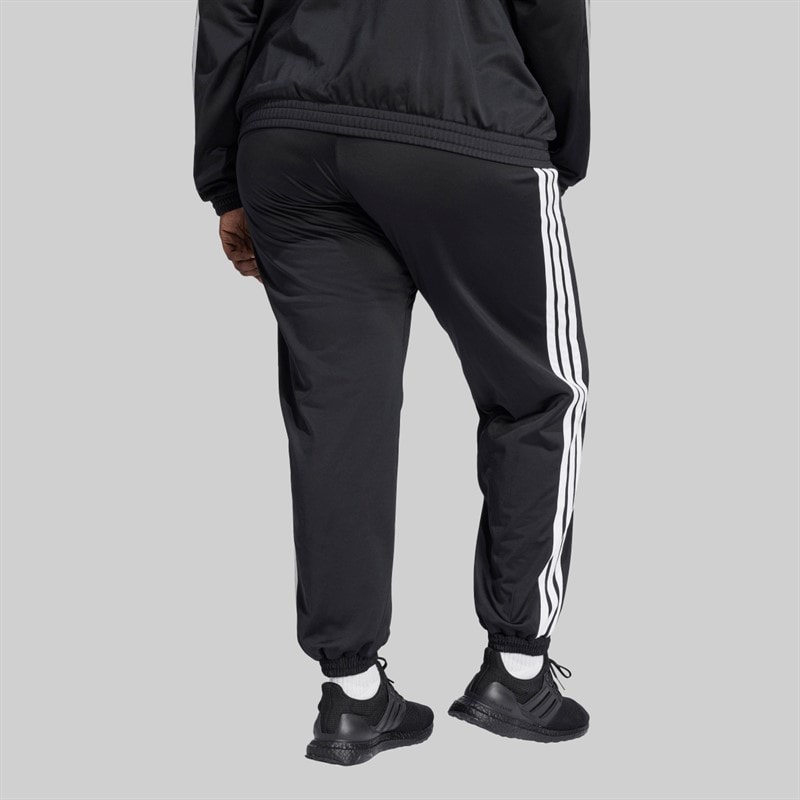 adidas Womens Plus Size Tricot 3-Stripes Track Pants Black/White - Image 2