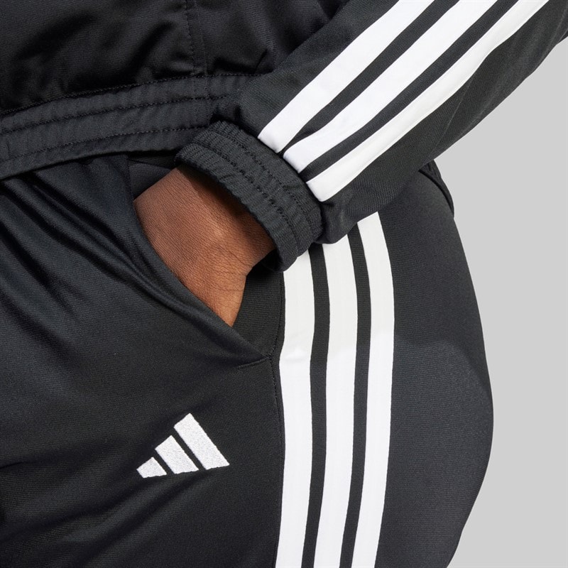 adidas Womens Plus Size Tricot 3-Stripes Track Pants Black/White - Image 3
