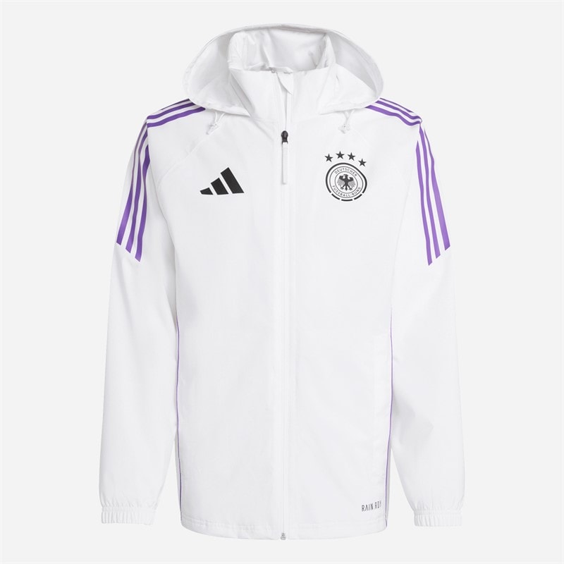 adidas Mens DFB Germany Tiro 24 Player Rain Jacket White
