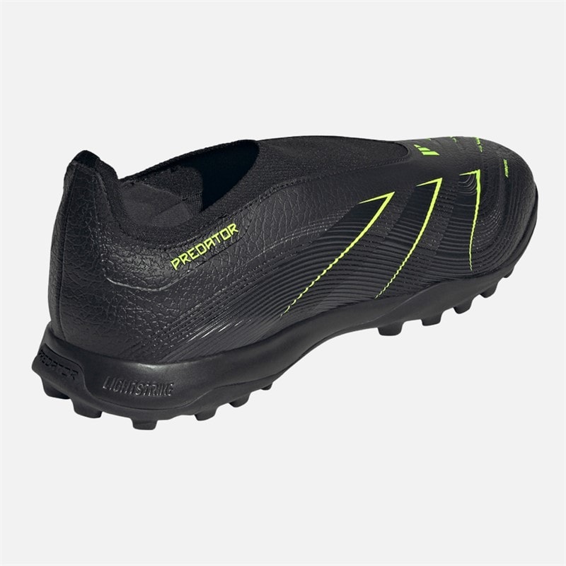 adidas Mens Predator League Laceless TF Astro Football Boots Core Black/Carbon/Lucid Lemon - Image 3