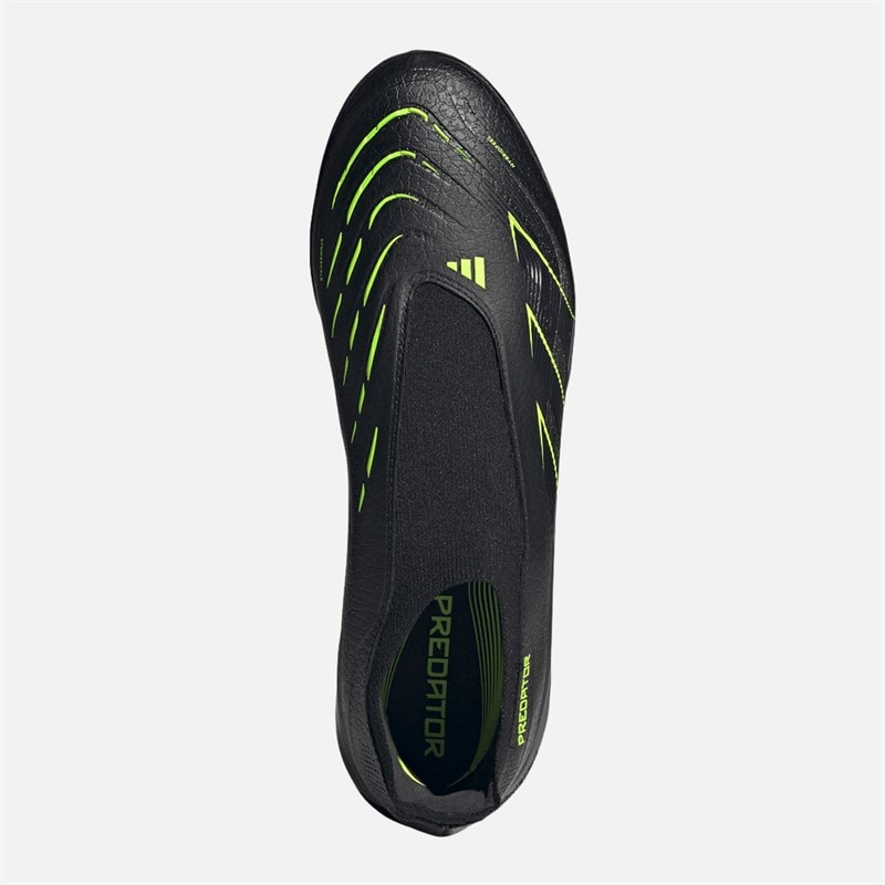 adidas Mens Predator League Laceless TF Astro Football Boots Core Black/Carbon/Lucid Lemon - Image 4