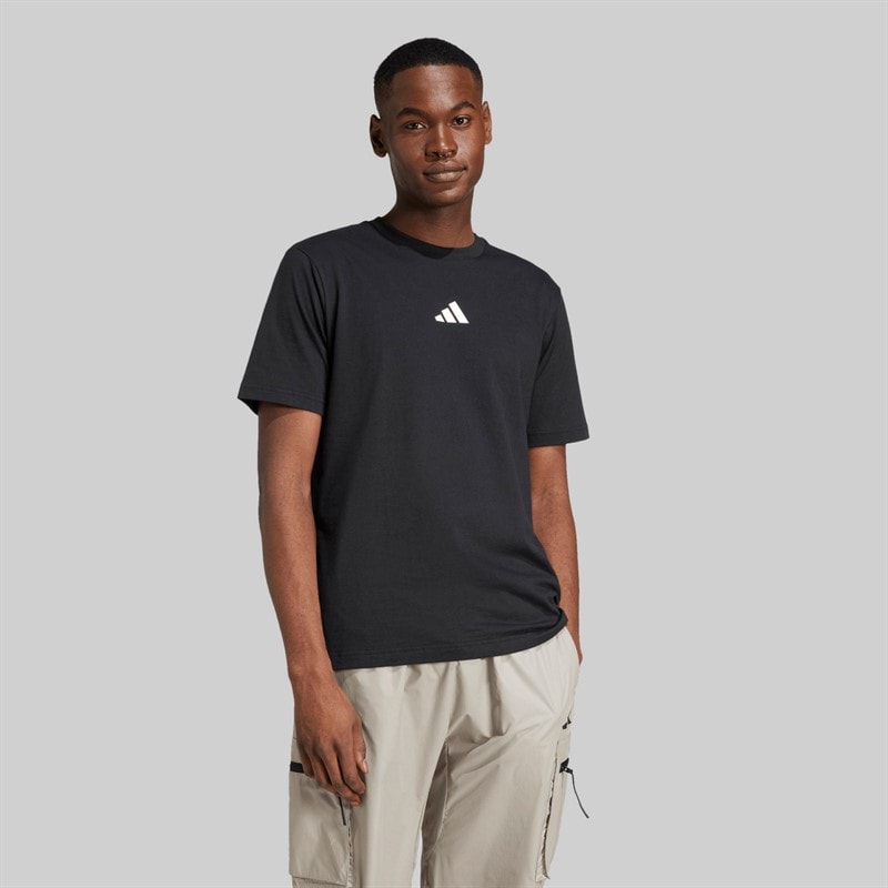 adidas Mens City Escape Space Graphic T-Shirt Black - Image 2