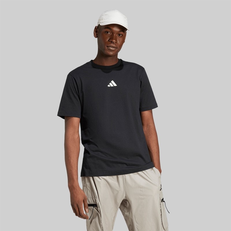 adidas Mens City Escape Space Graphic T-Shirt Black - Image 3