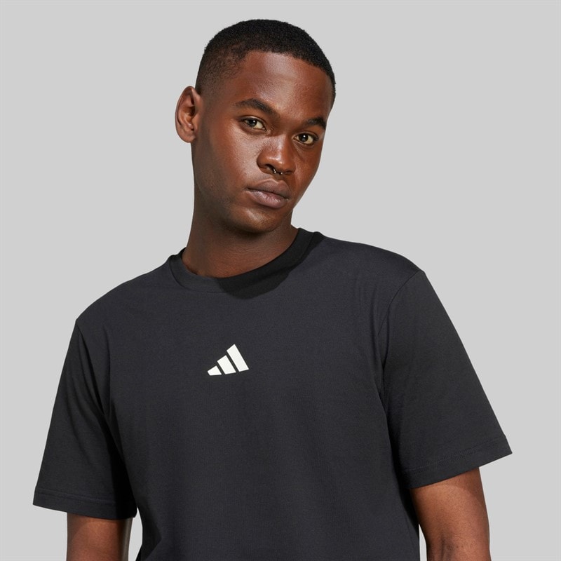 adidas Mens City Escape Space Graphic T-Shirt Black - Image 5