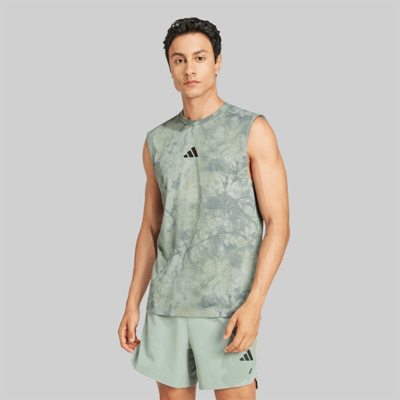 adidas Mens Primelift Graphic Tank Top Wonder Silver/Black - Image 1