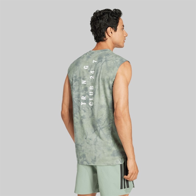 adidas Mens Primelift Graphic Tank Top Wonder Silver/Black - Image 2