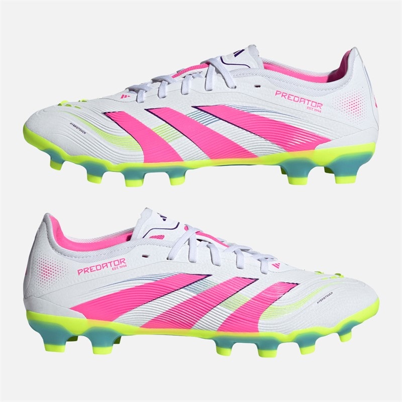 adidas Mens Predator Pro MG Multi Ground Football Boots Cloud White/Lucid Pink/Lucid Lemon