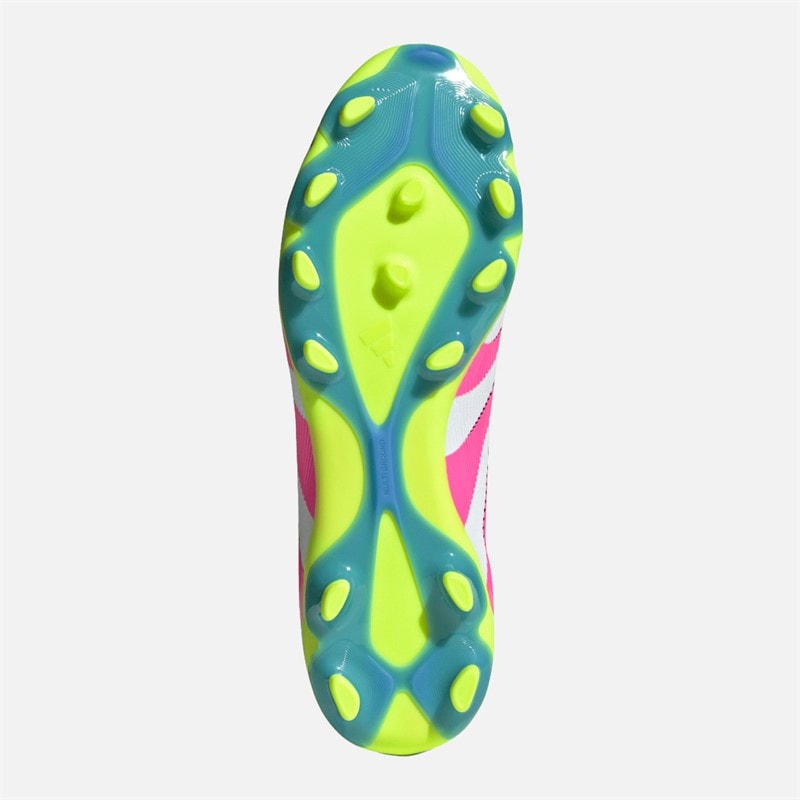 adidas Mens Predator Pro MG Multi Ground Football Boots Cloud White/Lucid Pink/Lucid Lemon - Image 2
