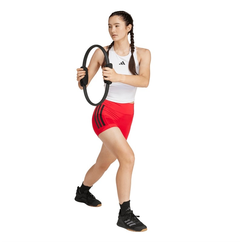 adidas Womens Power 3 Stripes Racerback Tank Top White - Image 3