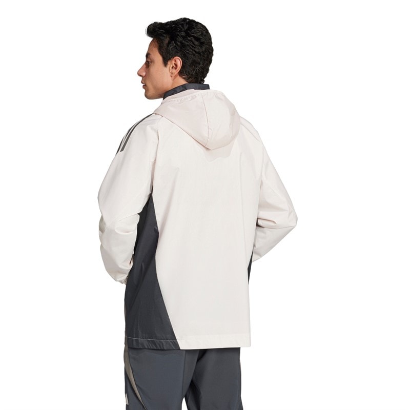 adidas Mens RMCF Real Madrid 24/25 European All Weather Jacket Putty Mauve/Dark Grey/Charcoal - Image 2