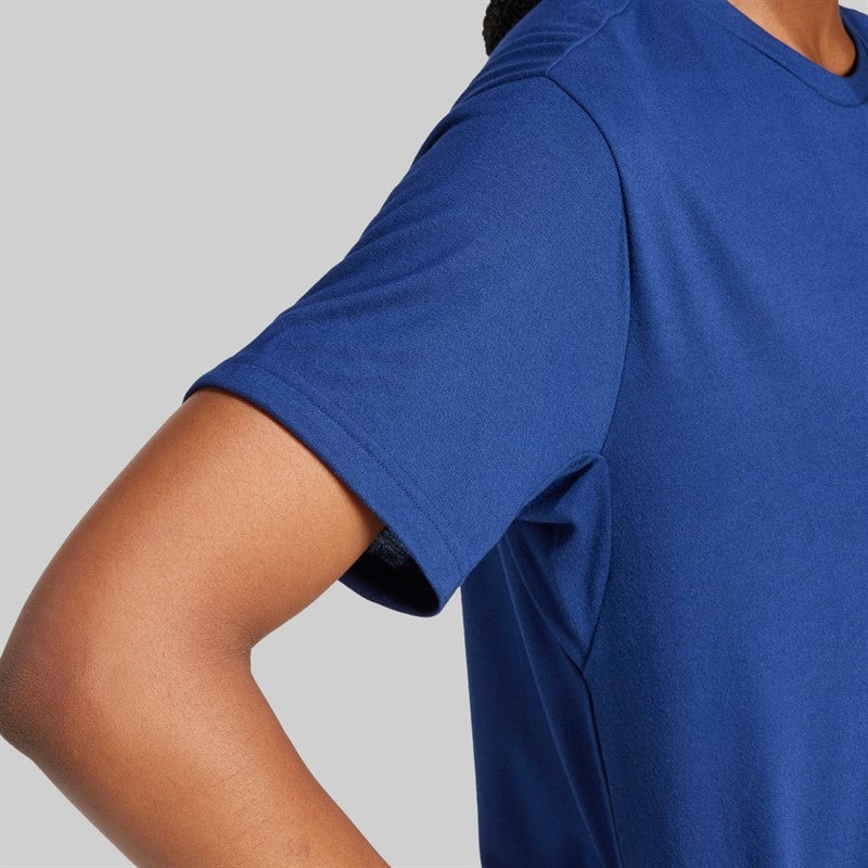 adidas Womens Workout Big Logo T-Shirt Dark Blue - Image 4