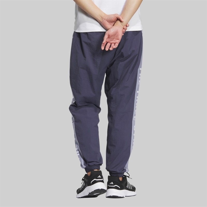 adidas Mens Wording Loose Fit Woven Track Pants Shadow Navy - Image 2