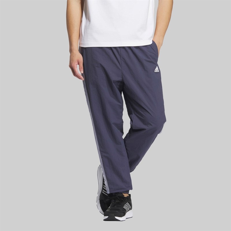 adidas Mens Wording Loose Fit Woven Track Pants Shadow Navy - Image 3