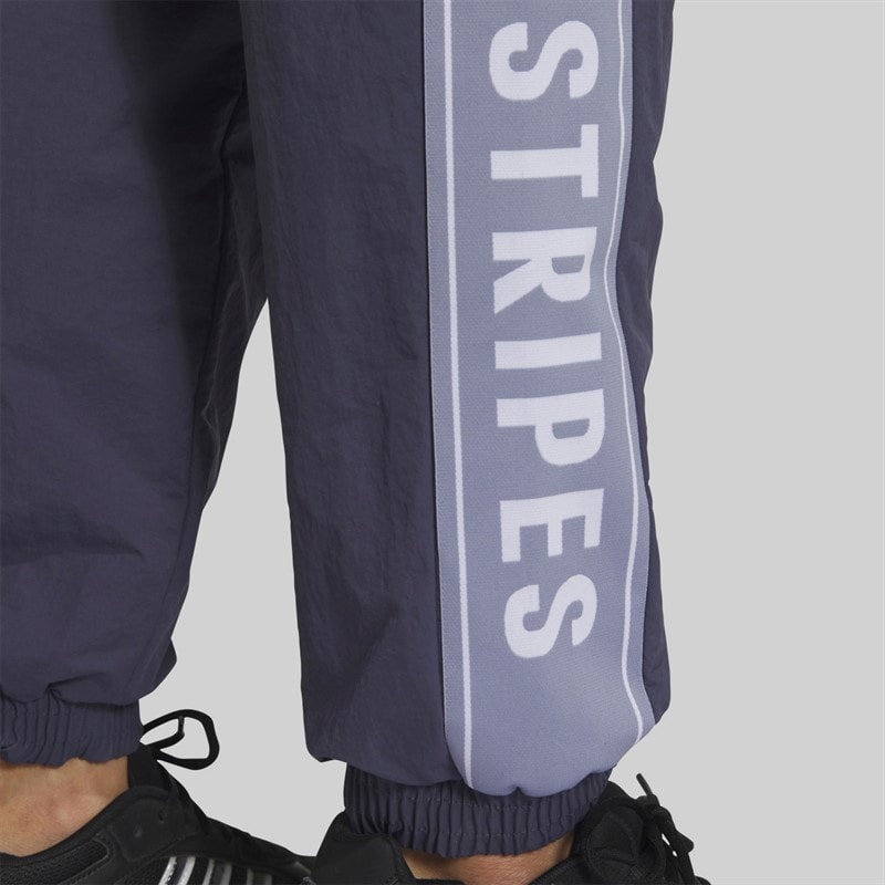 adidas Mens Wording Loose Fit Woven Track Pants Shadow Navy - Image 5