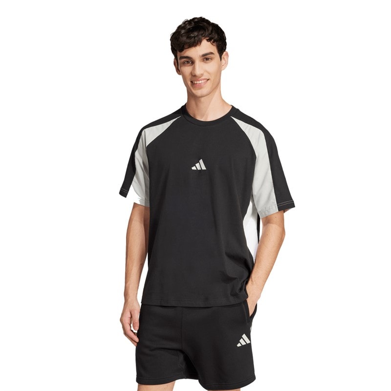 adidas Mens Seasonal Essentials Colourblock T-Shirt Black