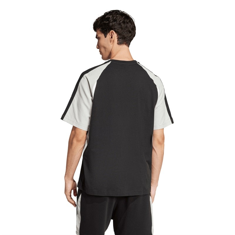 adidas Mens Seasonal Essentials Colourblock T-Shirt Black - Image 2