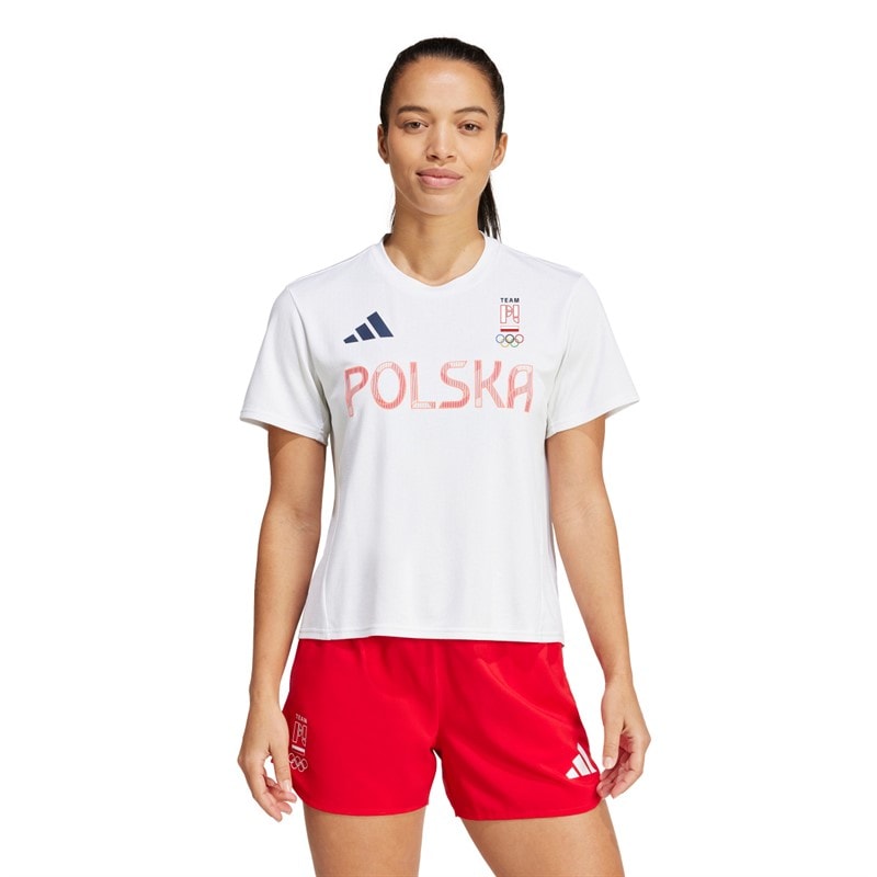 adidas Womens Team Poland Olympic Training T-Shirt White