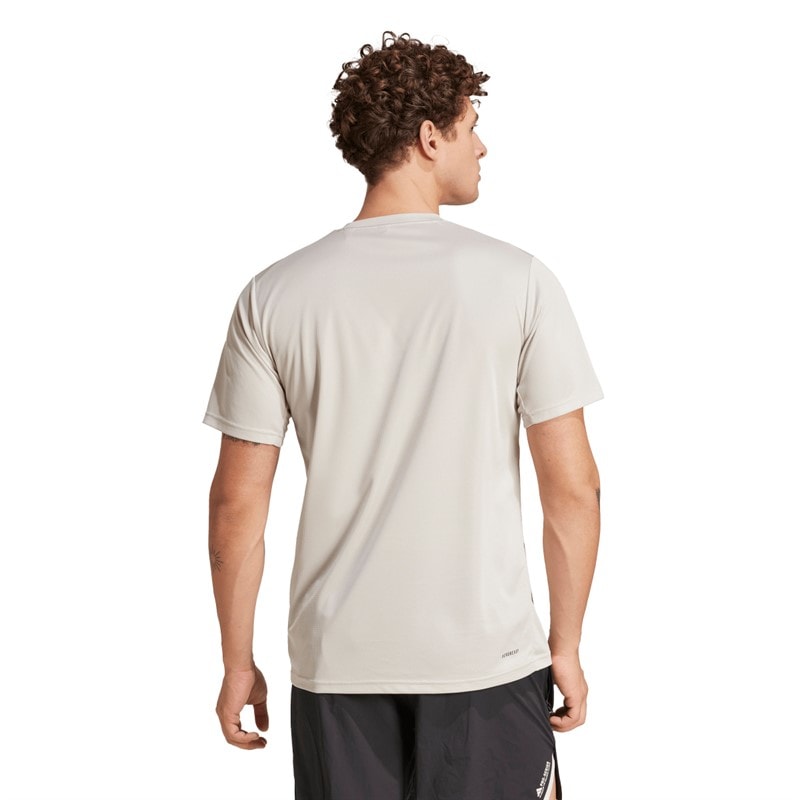 adidas Mens Train Essentials T-Shirt Beige/Black Beige /Black - Image 2