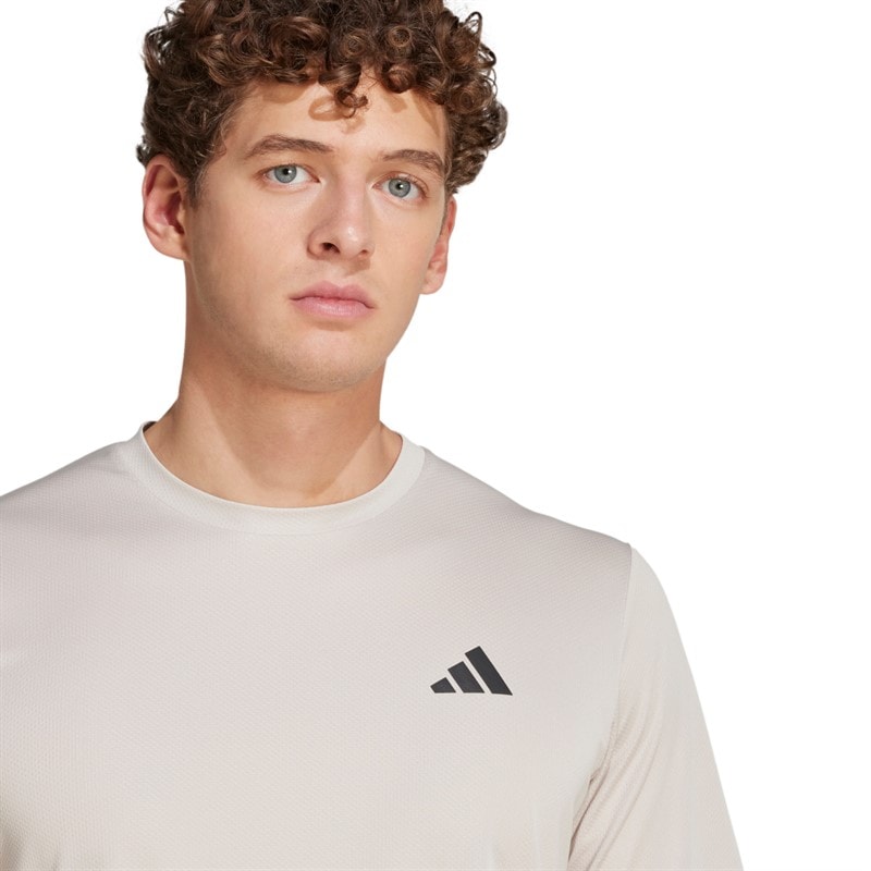 adidas Mens Train Essentials T-Shirt Beige/Black Beige /Black - Image 3