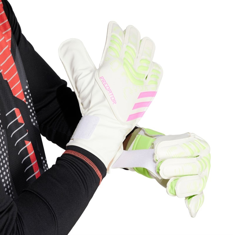 adidas Predator Training Goalkeeper Gloves White/White/Lucid Lemon - Image 1