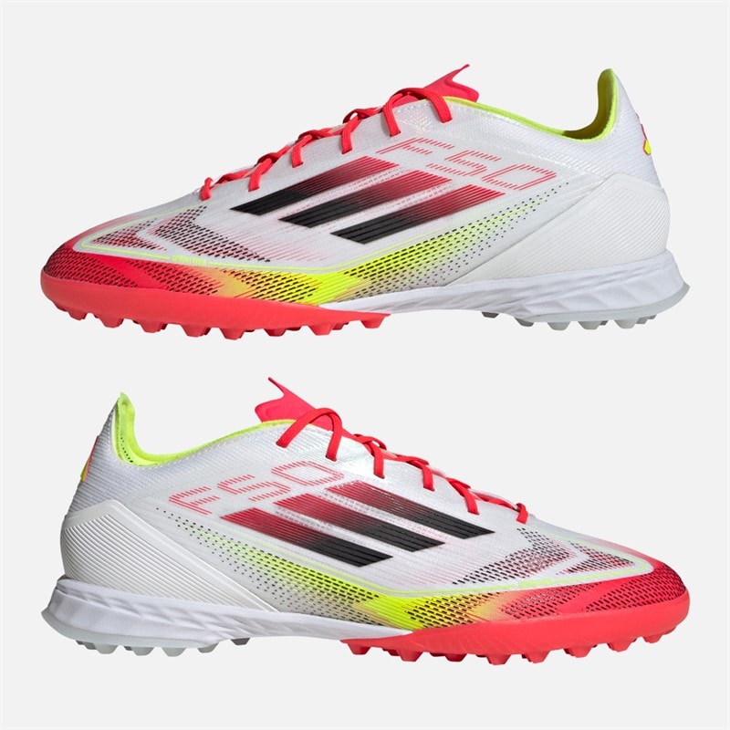 adidas Mens F50 Pro TF Astro Football Boots Cloud White/Core Black/Solar Yellow