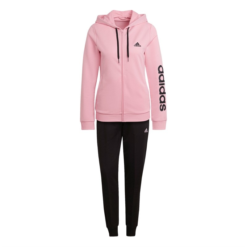 adidas Womens Essentials Logo French Terry Tracksuit Light Pink/Black
