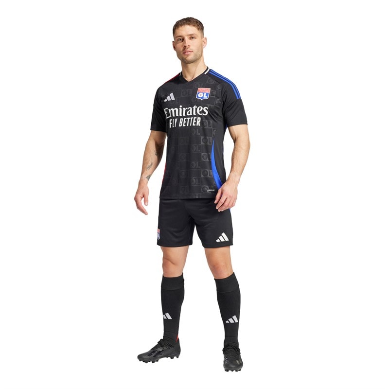 adidas Mens OL Olympique Lyonnais 24/25 Away Jersey Black - Image 5