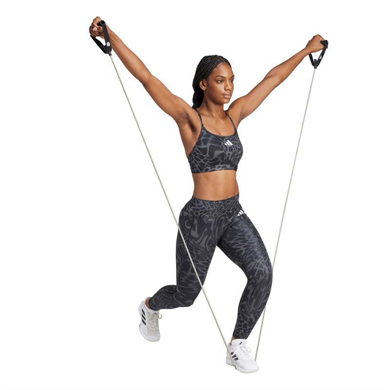 adidas Womens Aeroreact Graphic Light Support Bra Black - Image 5