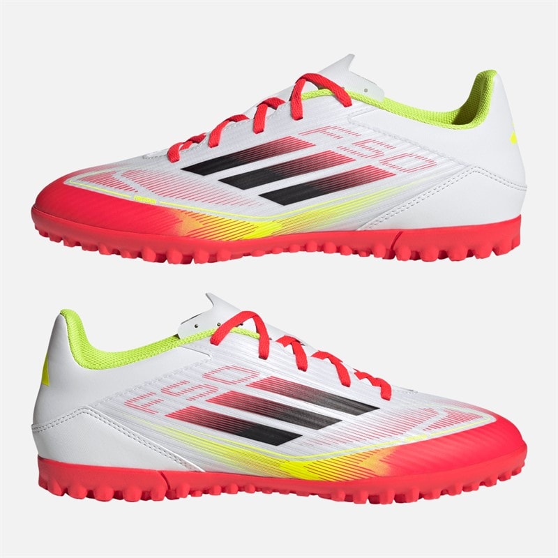 adidas Mens F50 Club TF Astro Football Boots Cloud White/Core Black/Solar Yellow
