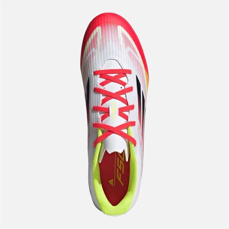 adidas Mens F50 Club TF Astro Football Boots Cloud White/Core Black/Solar Yellow - Image 4