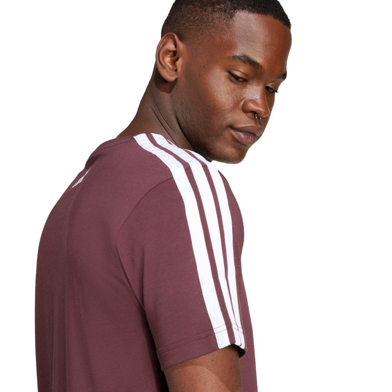 adidas Mens Codes Collegiate Linear Graphic T-Shirt Aurora Ruby - Image 4
