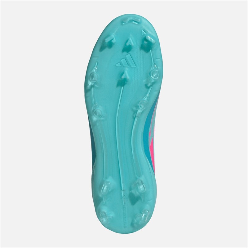 adidas Junior F50 League Messi FG/MG Firm/multi Ground Football Boots Flash Aqua/Lucid Pink/Lucid Cyan - Image 2