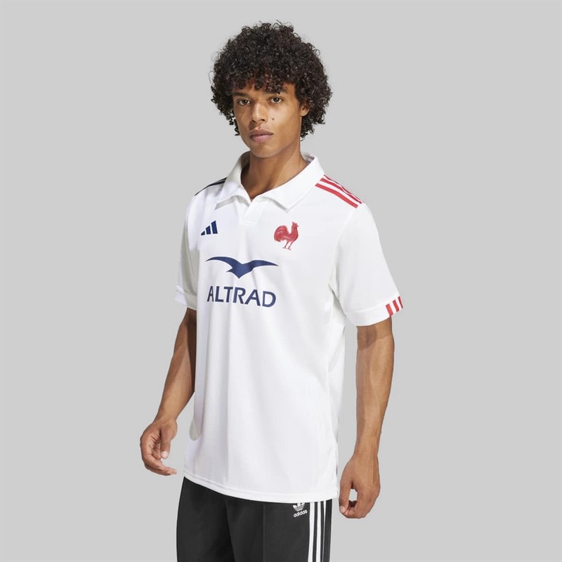 adidas Mens FFR France Rugby 24/25 Away Jersey White - Image 3